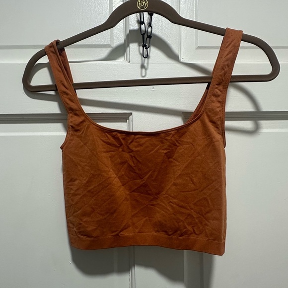 FREE PEOPLE scoop neck crop top in sienna
 Orange Crop Top Size XS/S NWOT - Picture 4 of 5